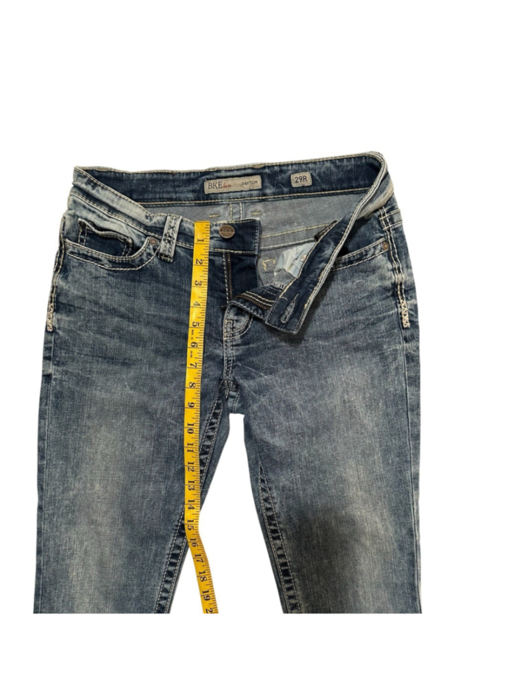 BKE Payton Denim Jeans Low Rise Womens 29R (29X 31.5) Blue Distressed Western - Picture 12 of 16